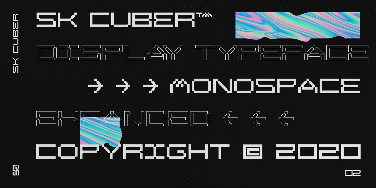 SK Cuber Expanded Font preview